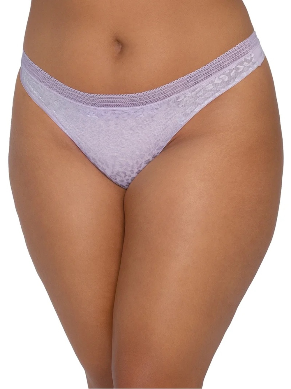 Secret Treasures Lavender Jacquard Leopard Lace Thong Panty size XXXL